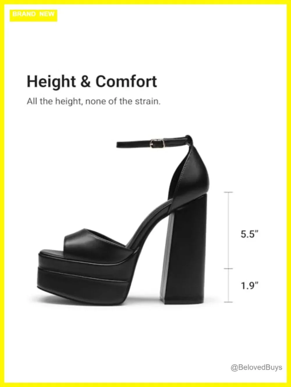 DREAM PAIRS Womens Platform Chunky Heel Sandals Square Toe Ankle Strap Non-Slip